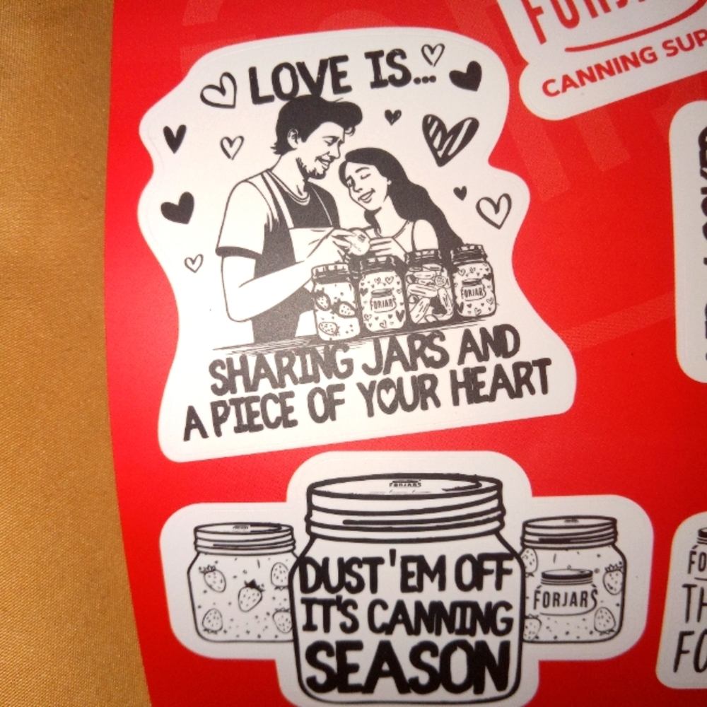 ♥️🖤🤍 NWT For Jars Canning Jarring Preserving Dehydrating Foods Stickers Fun - Picture 4 of 4